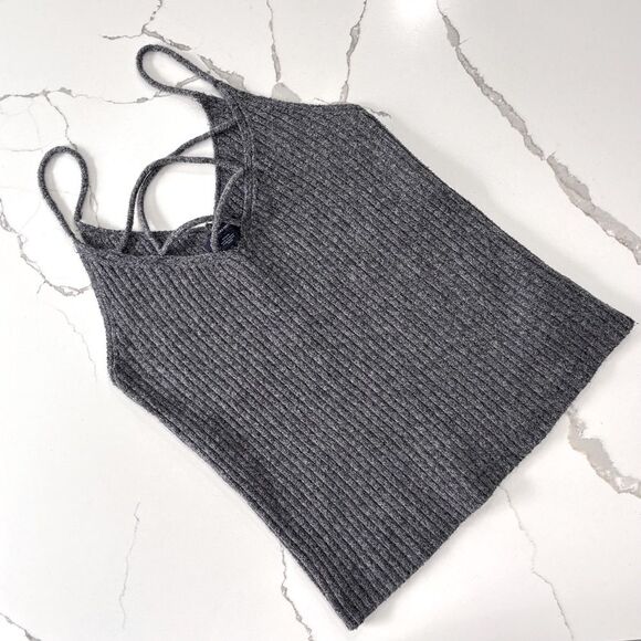 American Eagle | Women’s Grey Ribbed Knit Sweater Tank Size M - Picture 2 of 12